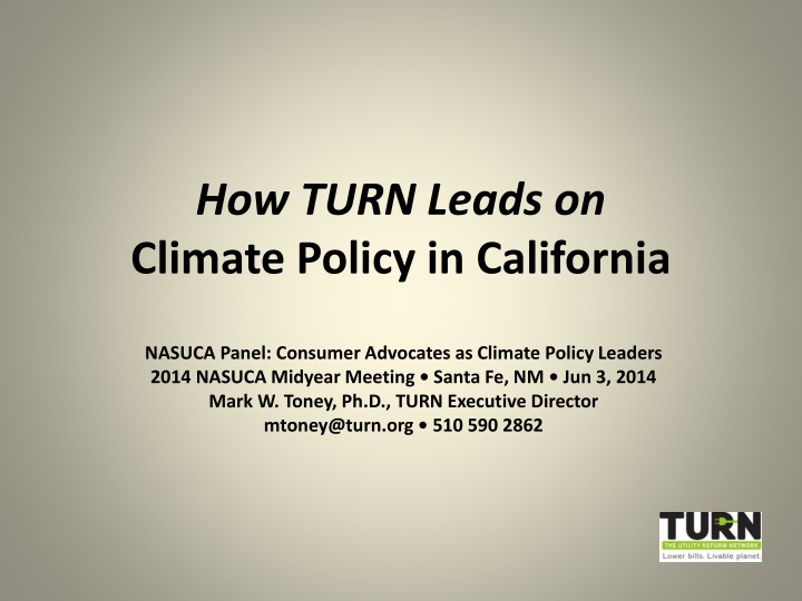 how turn leads on climate policy in california
