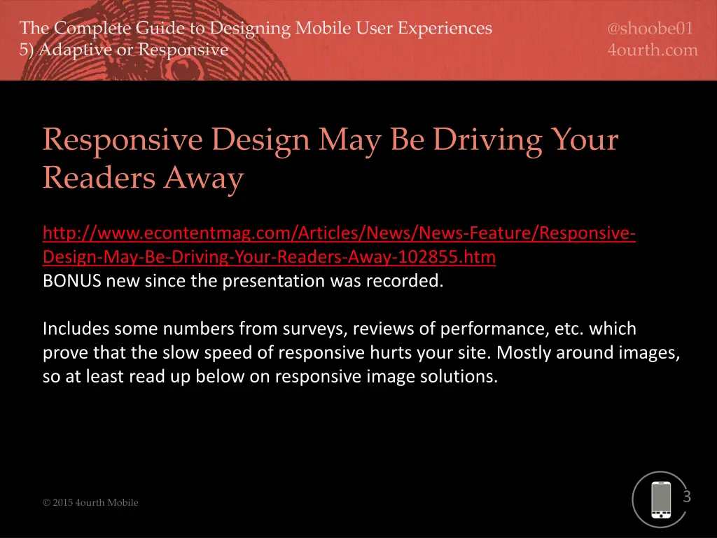 responsive design may be driving your readers away