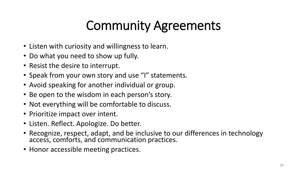 community agreements community agreements