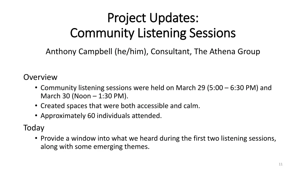 project updates project updates community