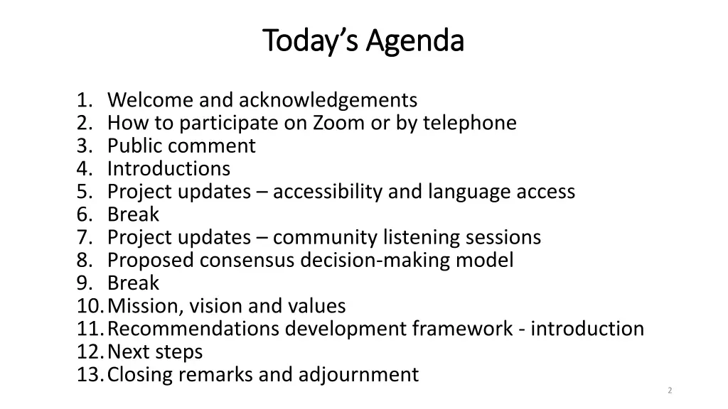 today s agenda today s agenda