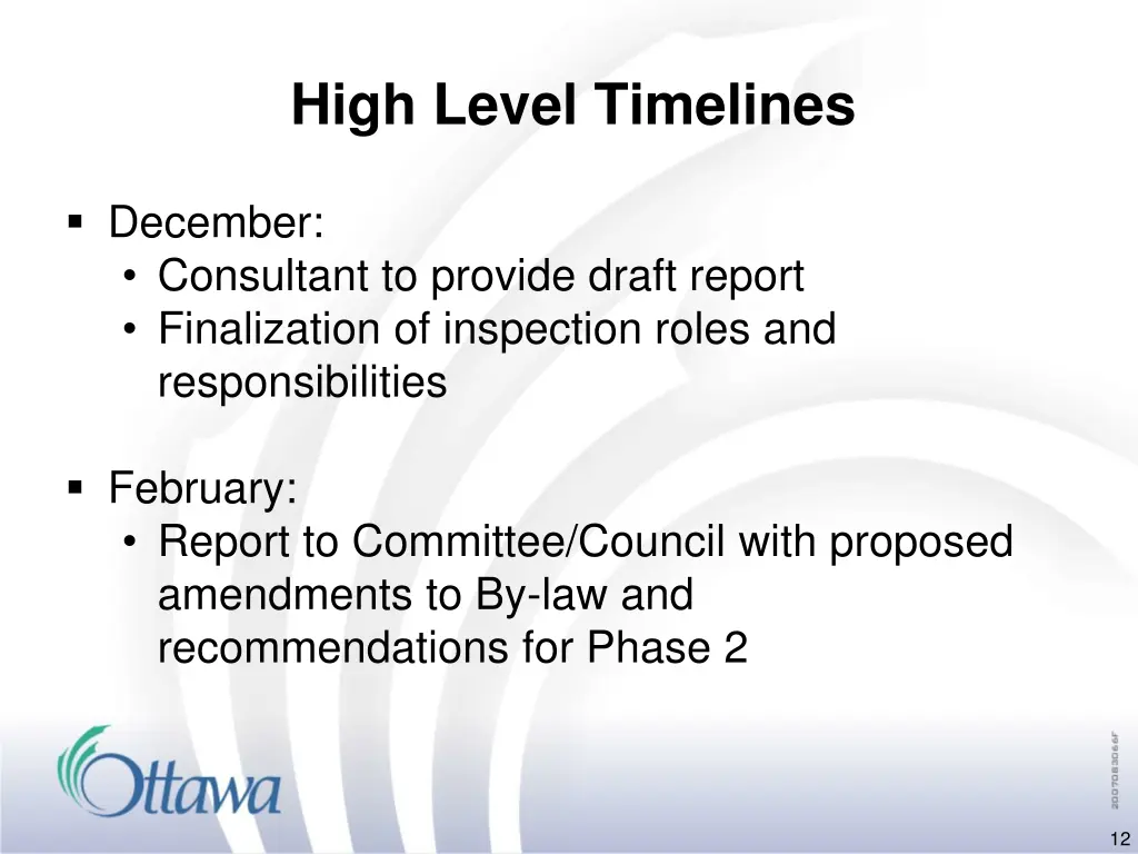 high level timelines 1