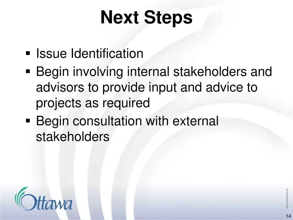 next steps