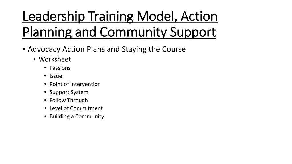 leadership training model action leadership