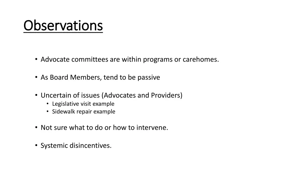 observations observations