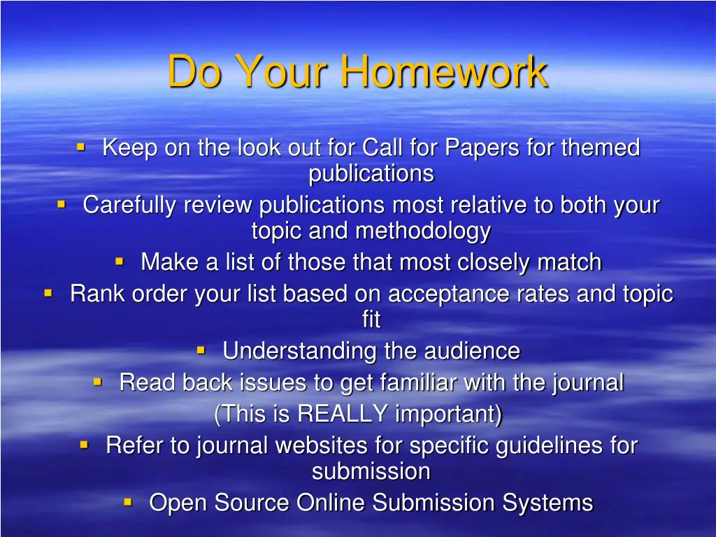 do your homework