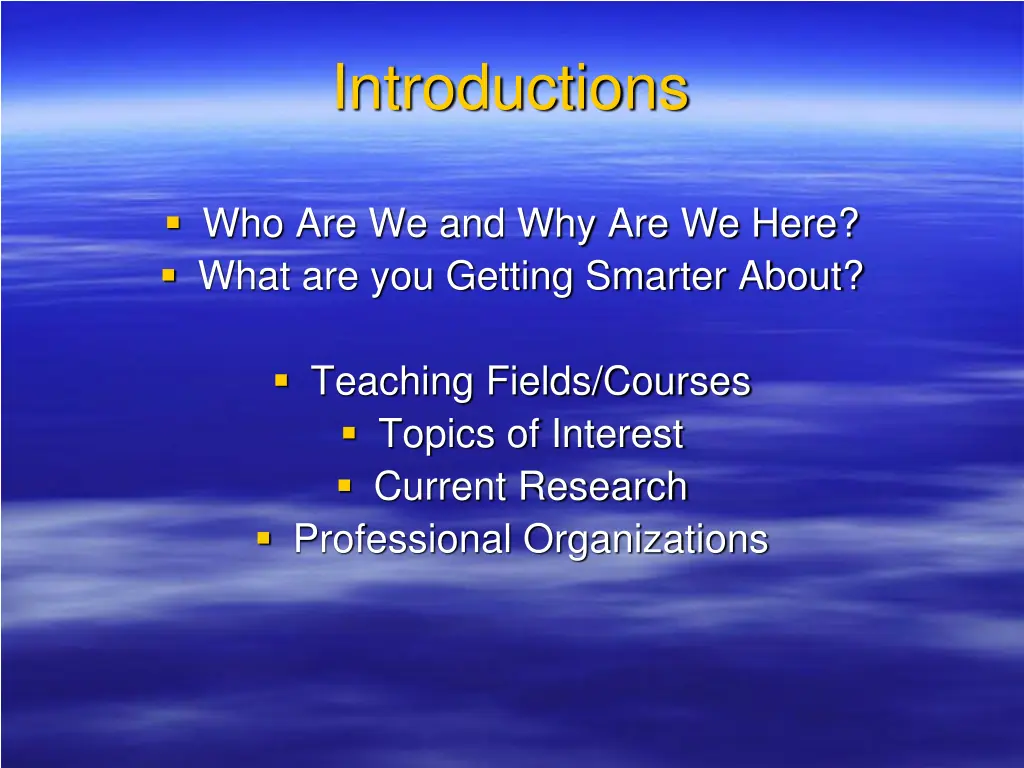 introductions