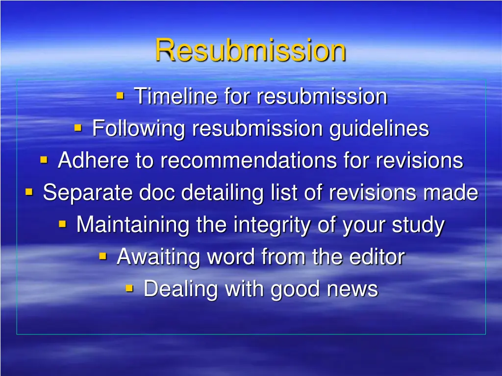 resubmission