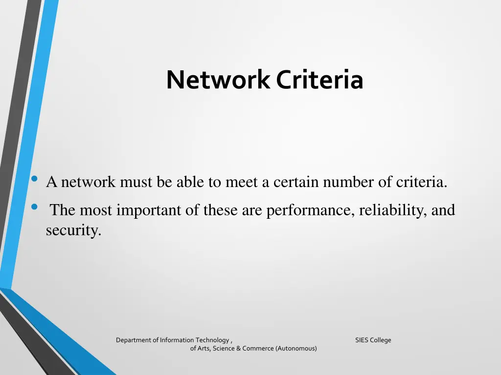 network criteria