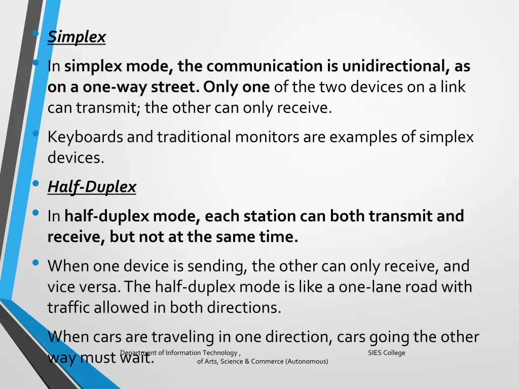 simplex in simplex mode the communication