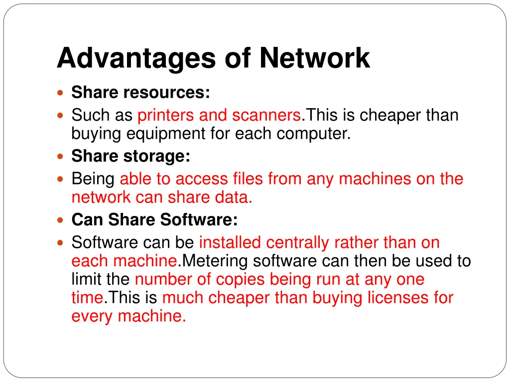 advantages of network