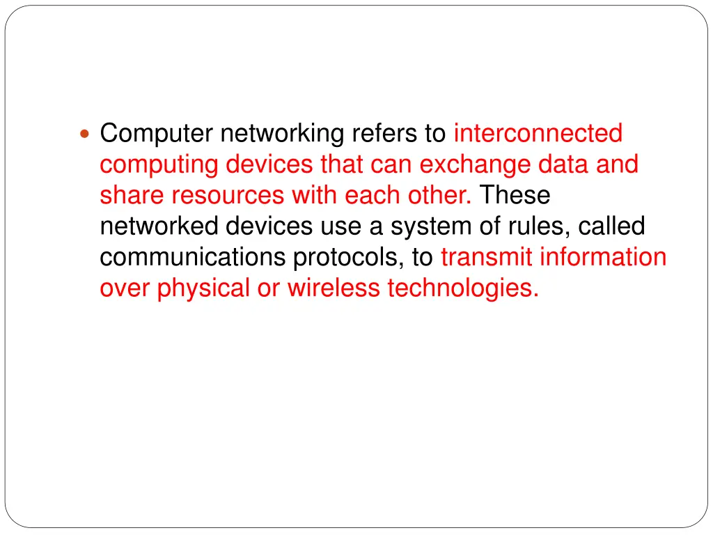 computer networking refers to interconnected