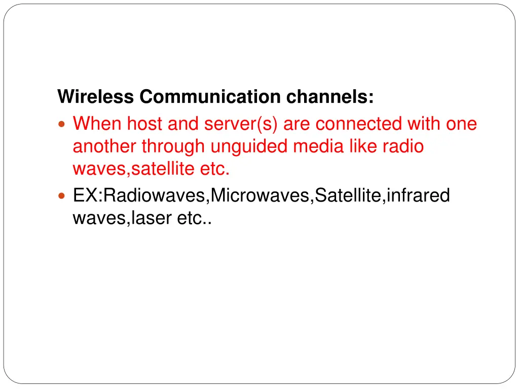 wireless communication channels when host