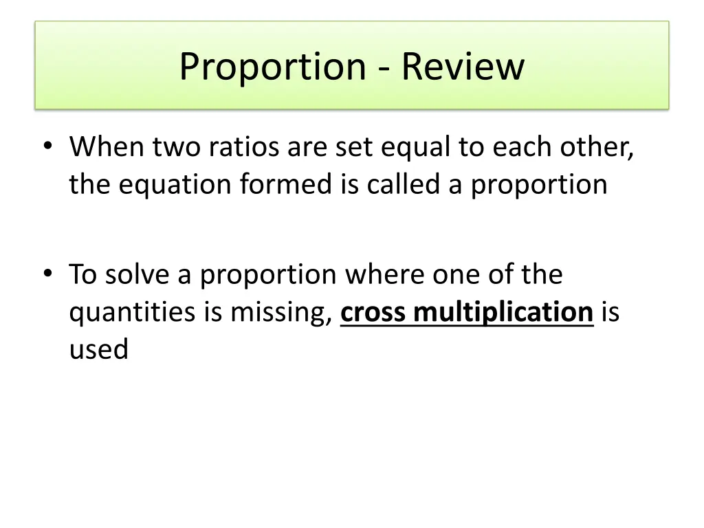 proportion review