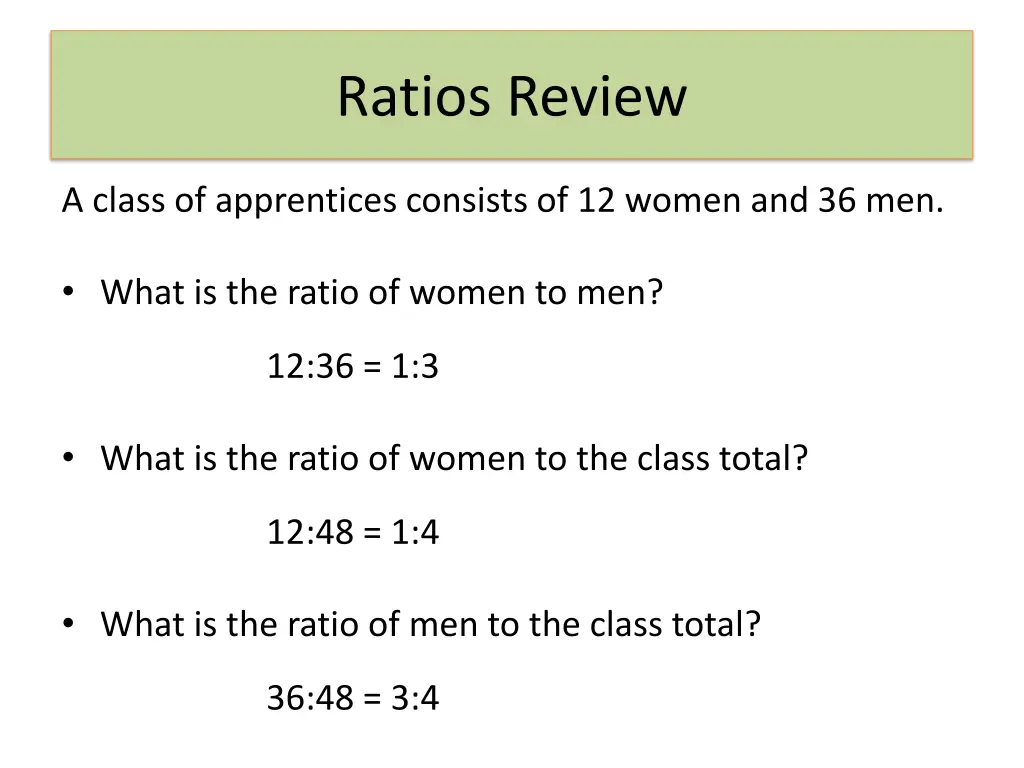 ratios review 1