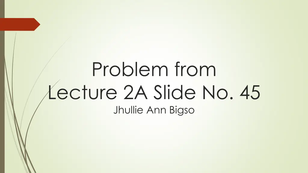problem from lecture 2a slide no 45 jhullie