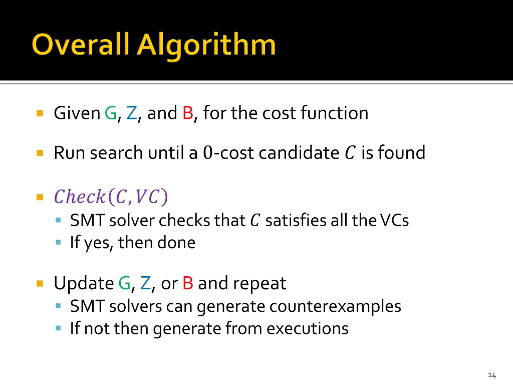 given g z and b for the cost function