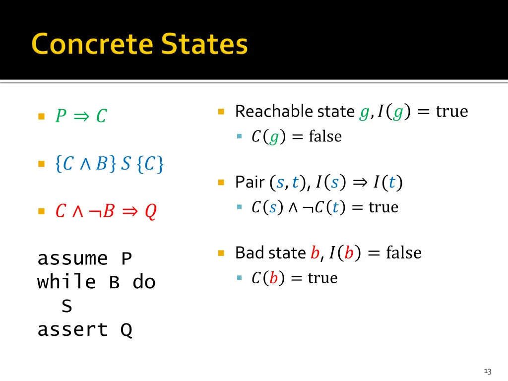 reachable state true false