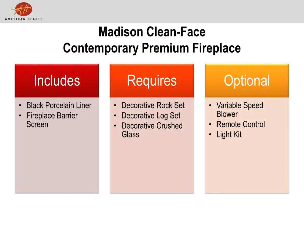 madison clean face contemporary premium fireplace 1