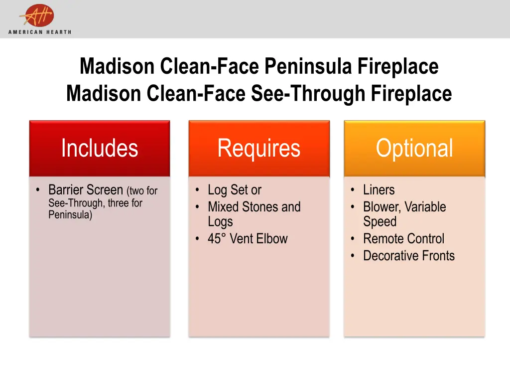 madison clean face peninsula fireplace madison 1