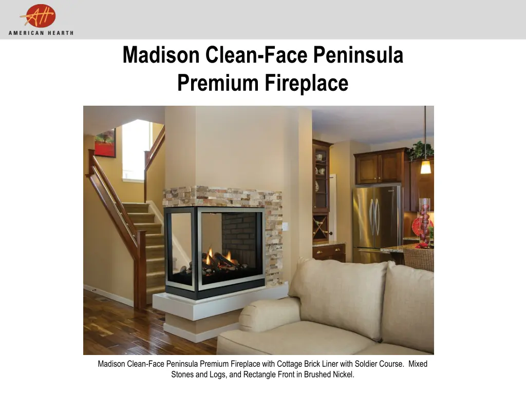 madison clean face peninsula premium fireplace