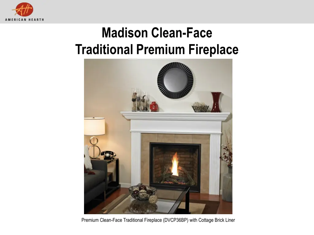 madison clean face traditional premium fireplace