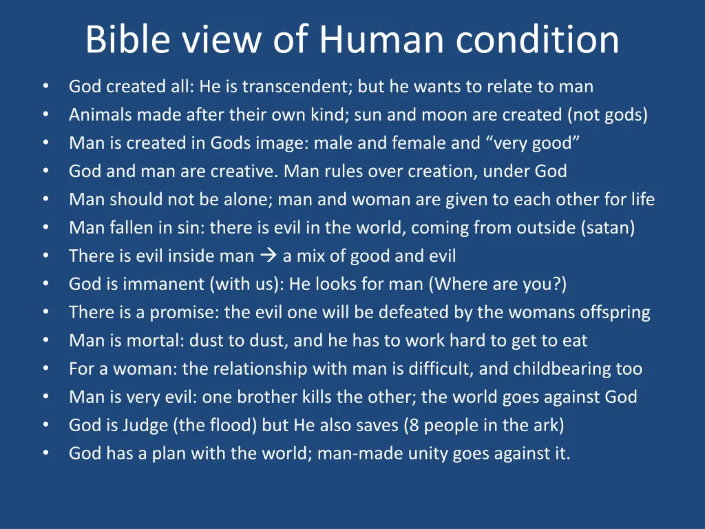 bible view of human condition
