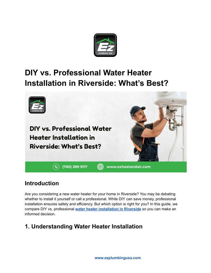diy vs professional water heater installation