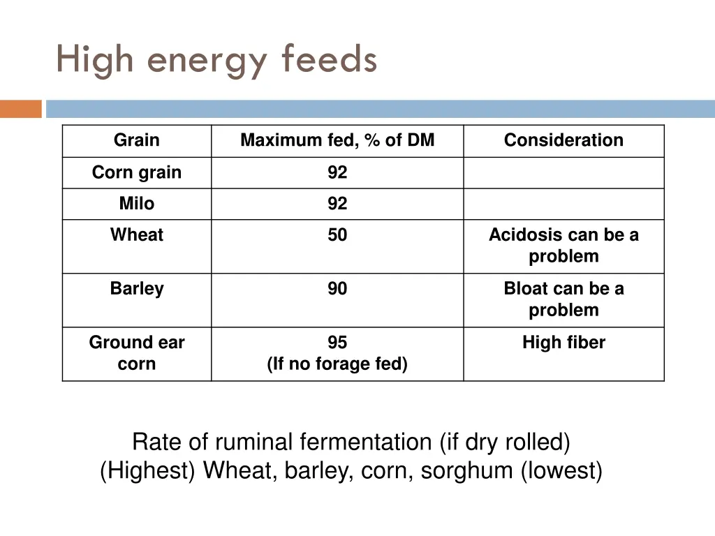 high energy feeds