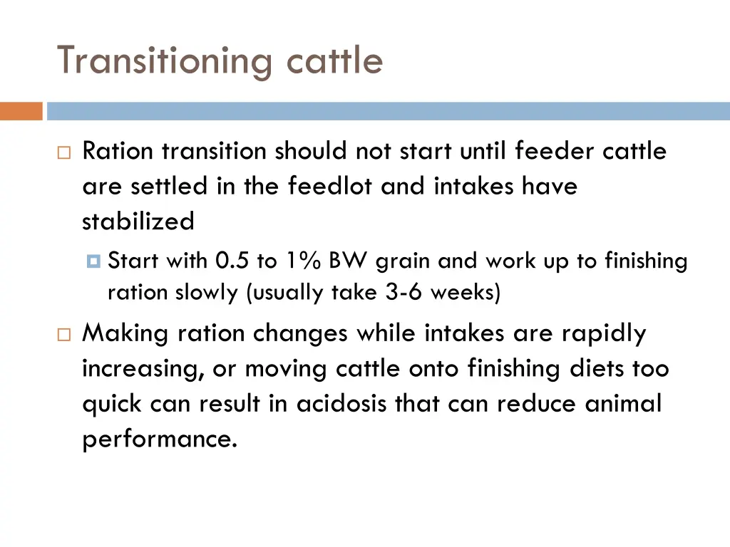 transitioning cattle