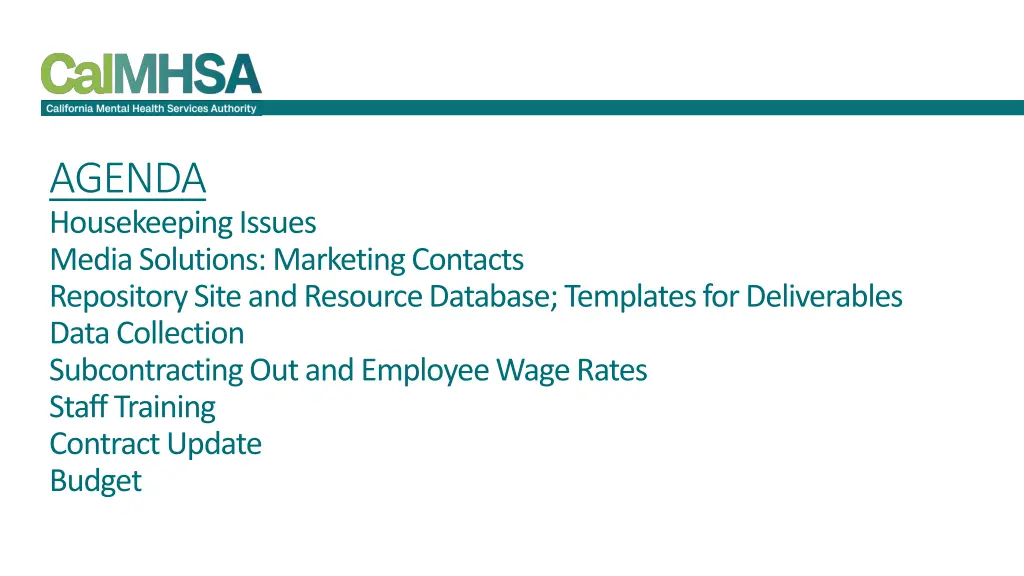 agenda housekeeping issues media solutions