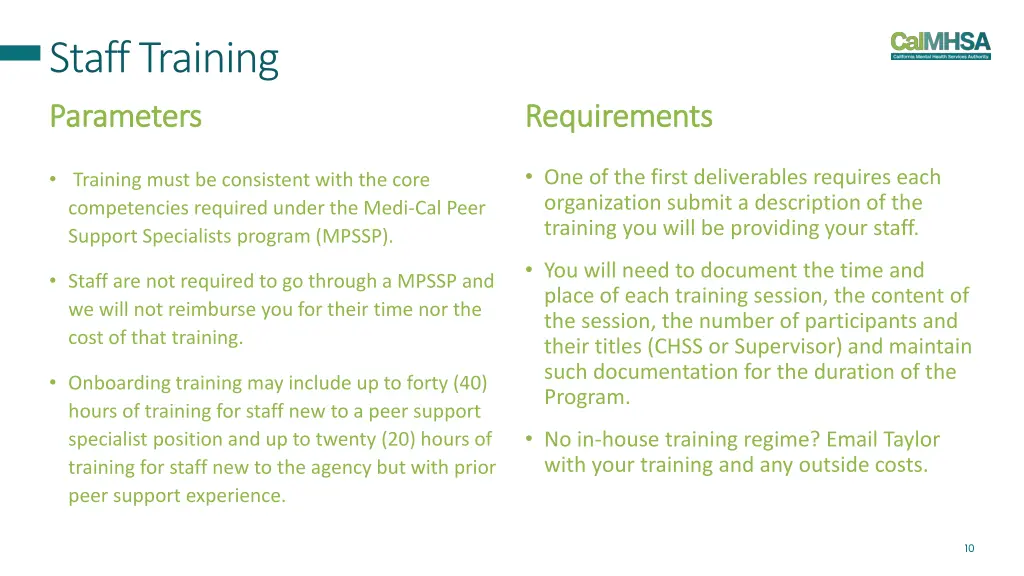 staff training