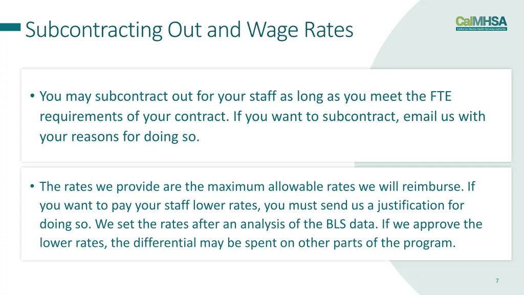 subcontracting out and wage rates