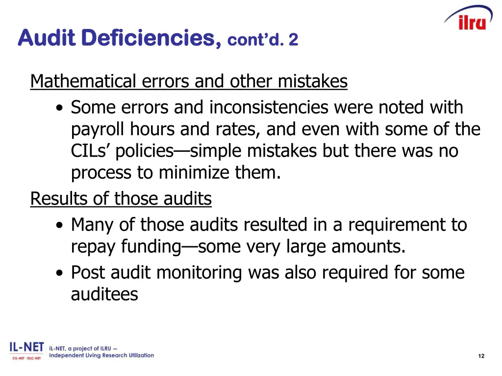 audit deficiencies audit deficiencies cont d 2