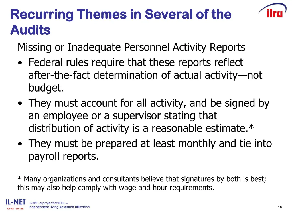 recurring themes recurring themes in audits