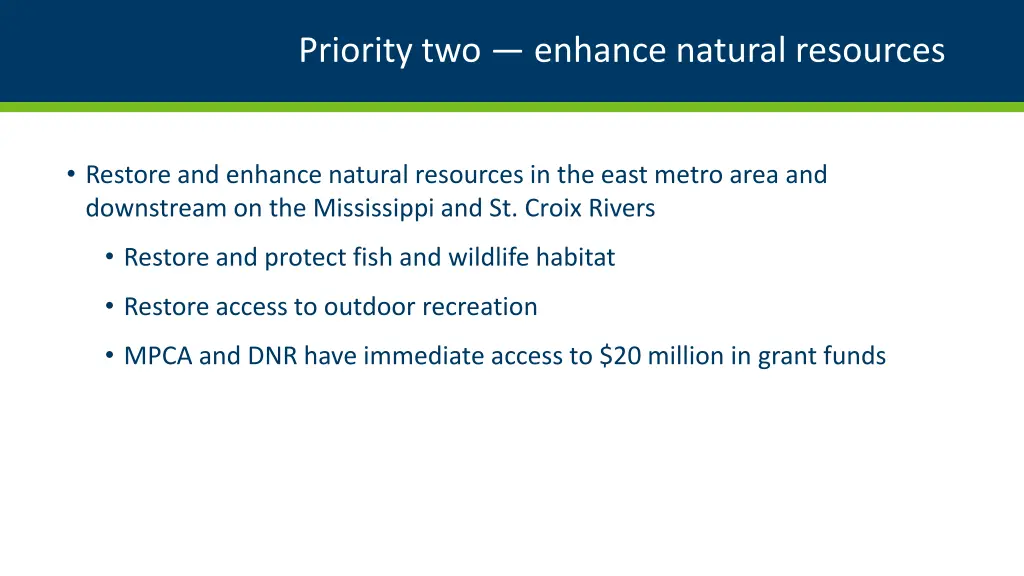priority two enhance natural resources
