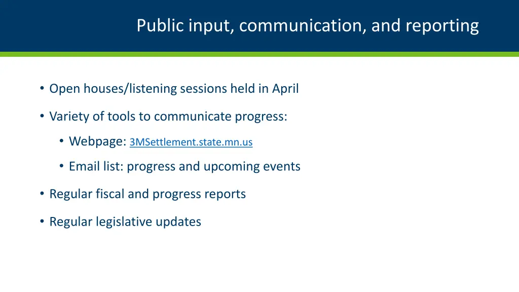 public input communication and reporting