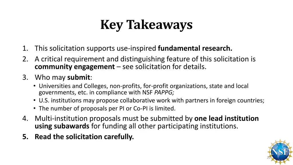 key takeaways