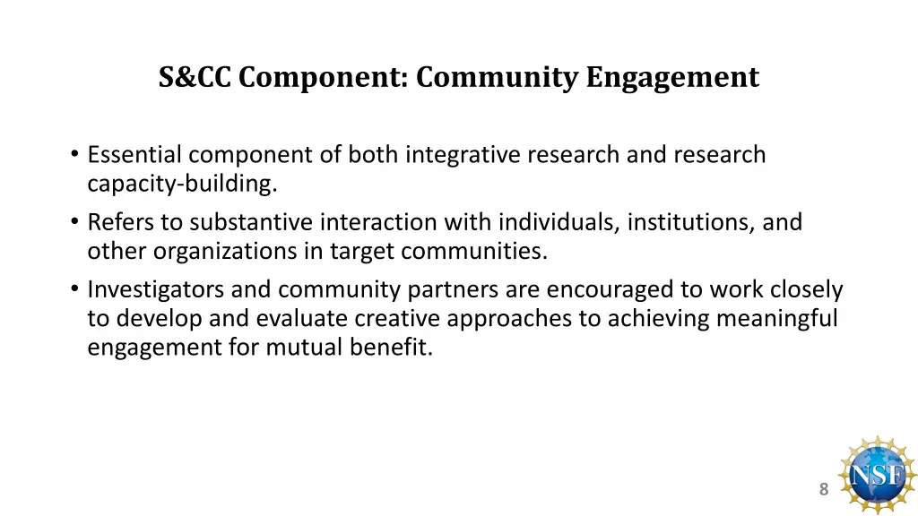 s cc component community engagement