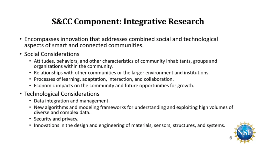 s cc component integrative research