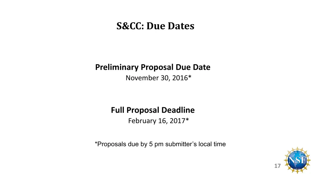 s cc due dates
