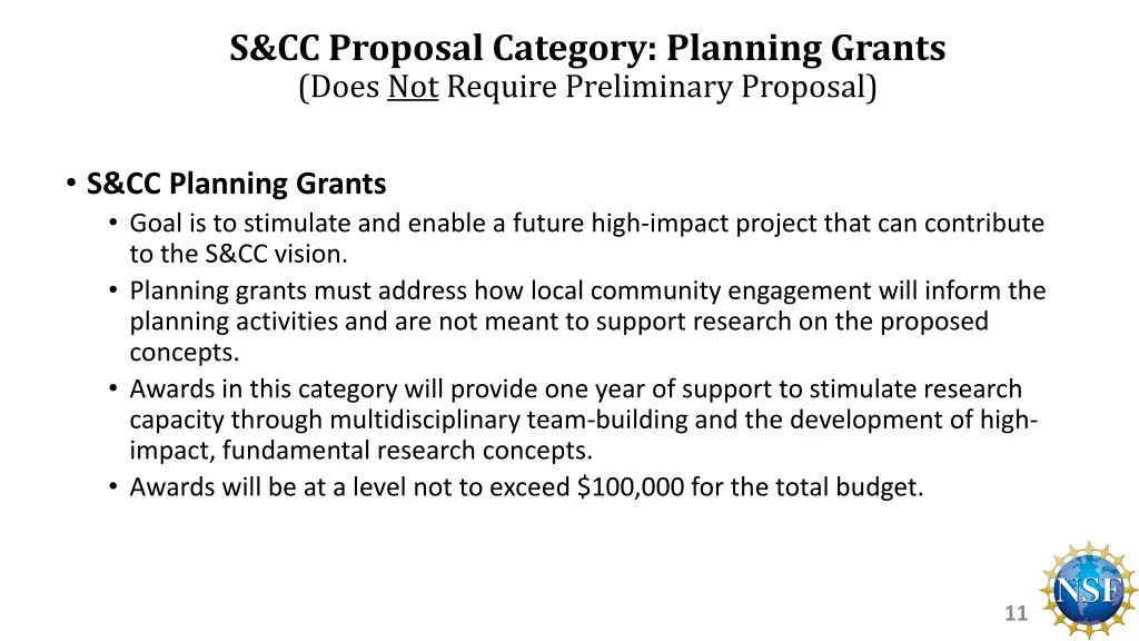 s cc proposal category planning grants does