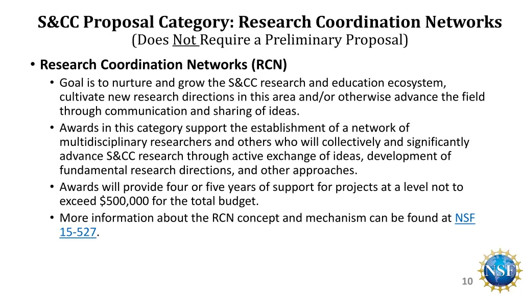s cc proposal category research coordination