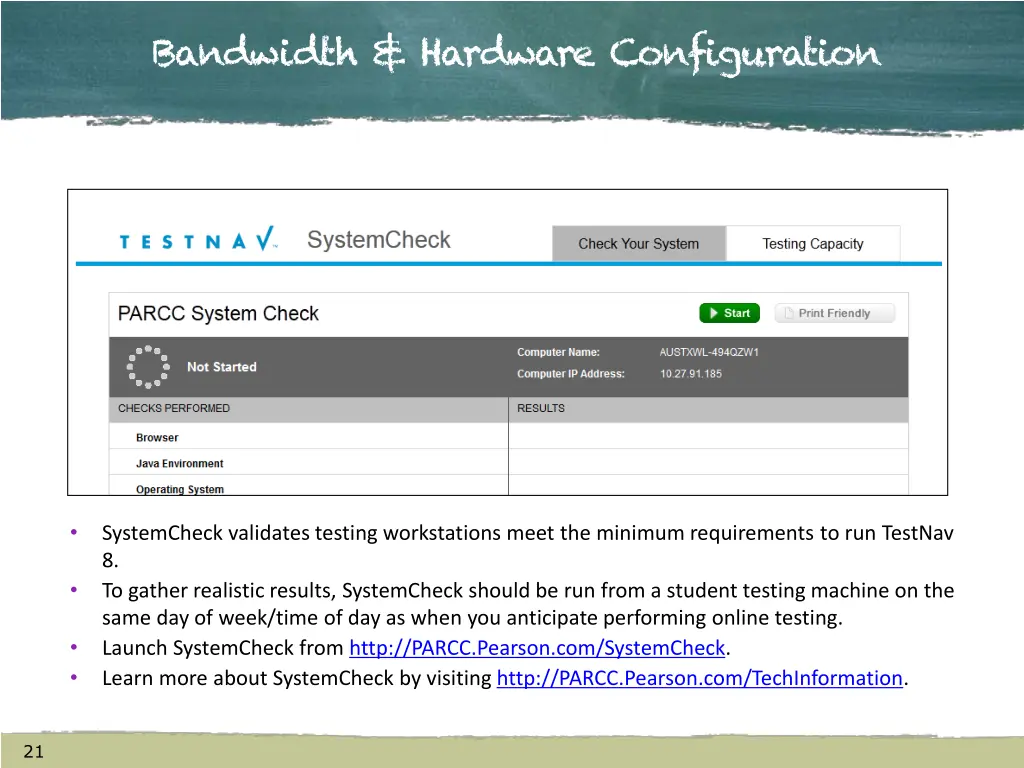 bandwidth hardware configuration 1