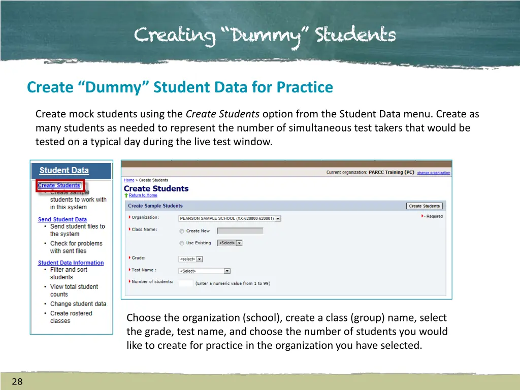 creating dummy students