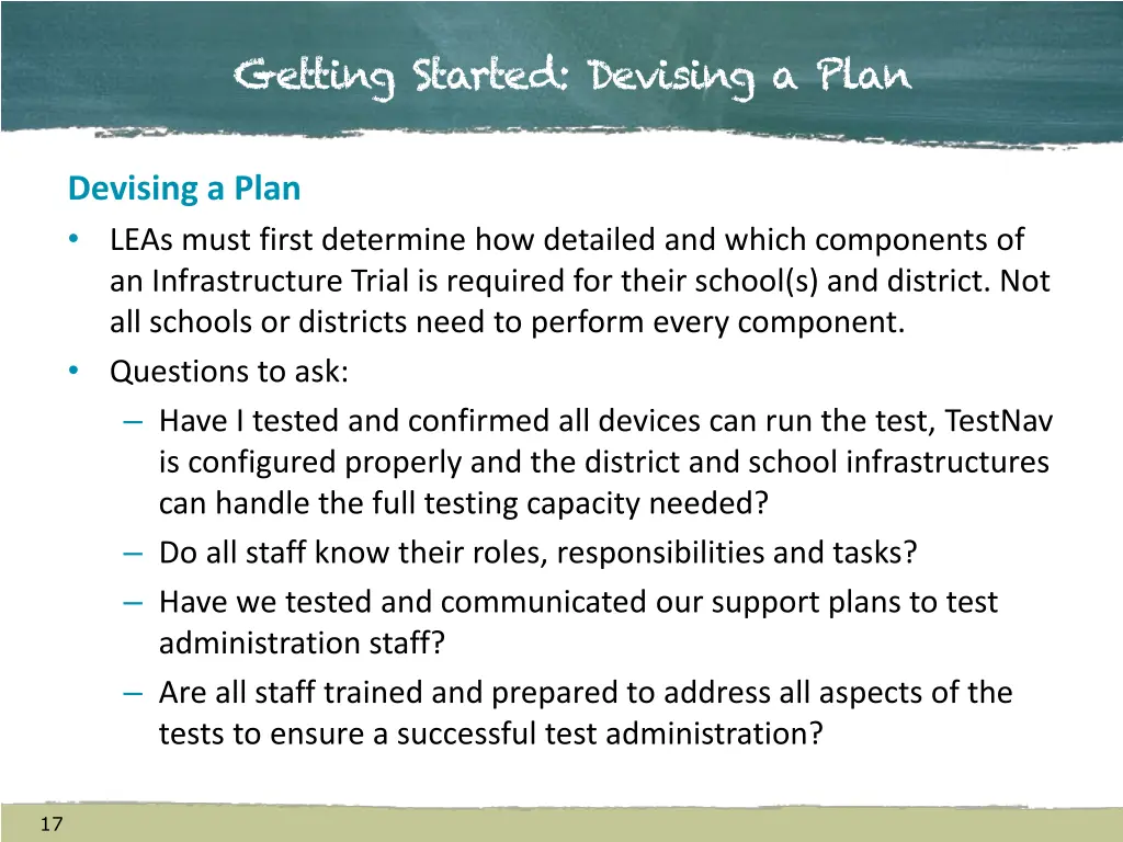 getting started devising a plan