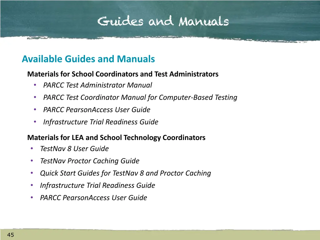 guides and manuals