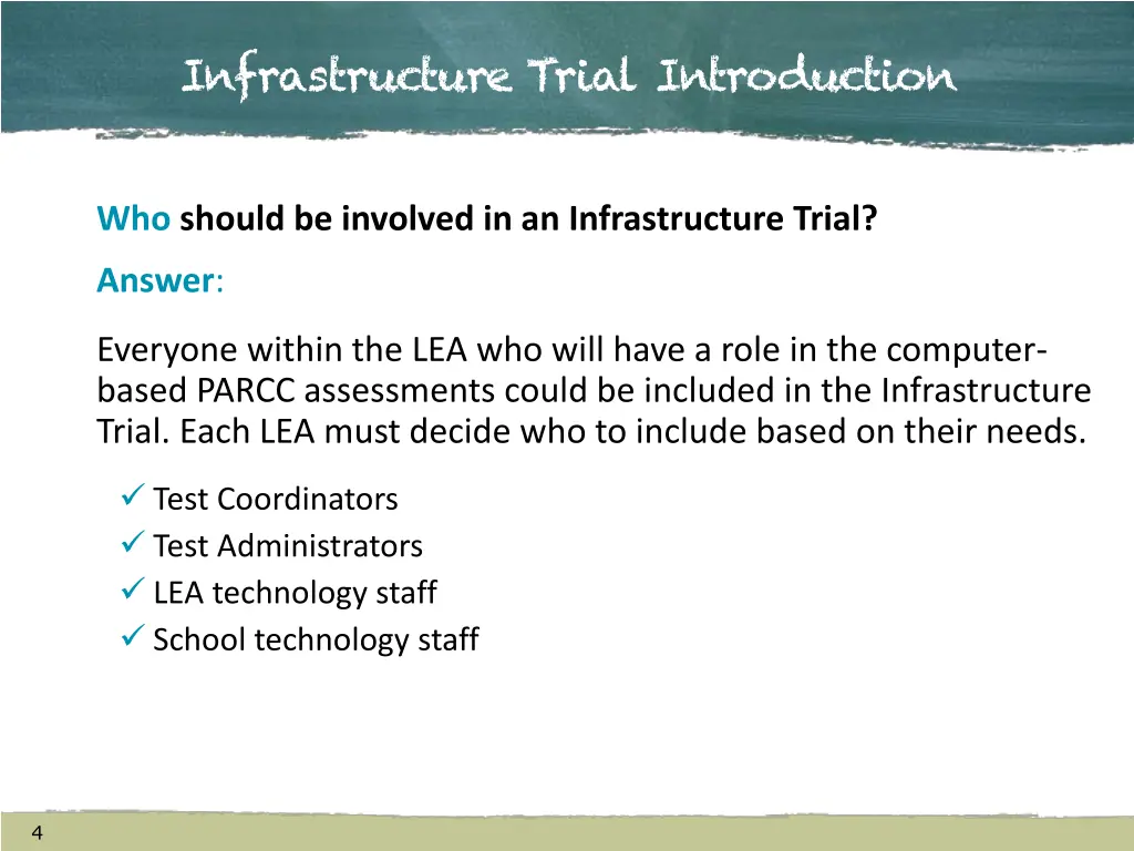 infrastructure trial introduction 1