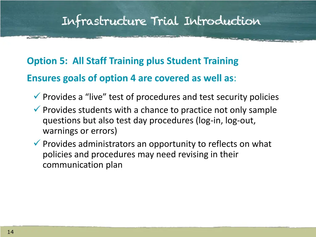 infrastructure trial introduction 10