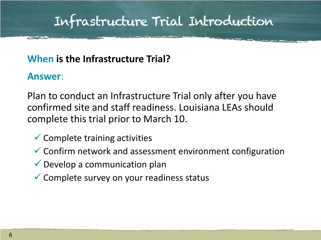 infrastructure trial introduction 3